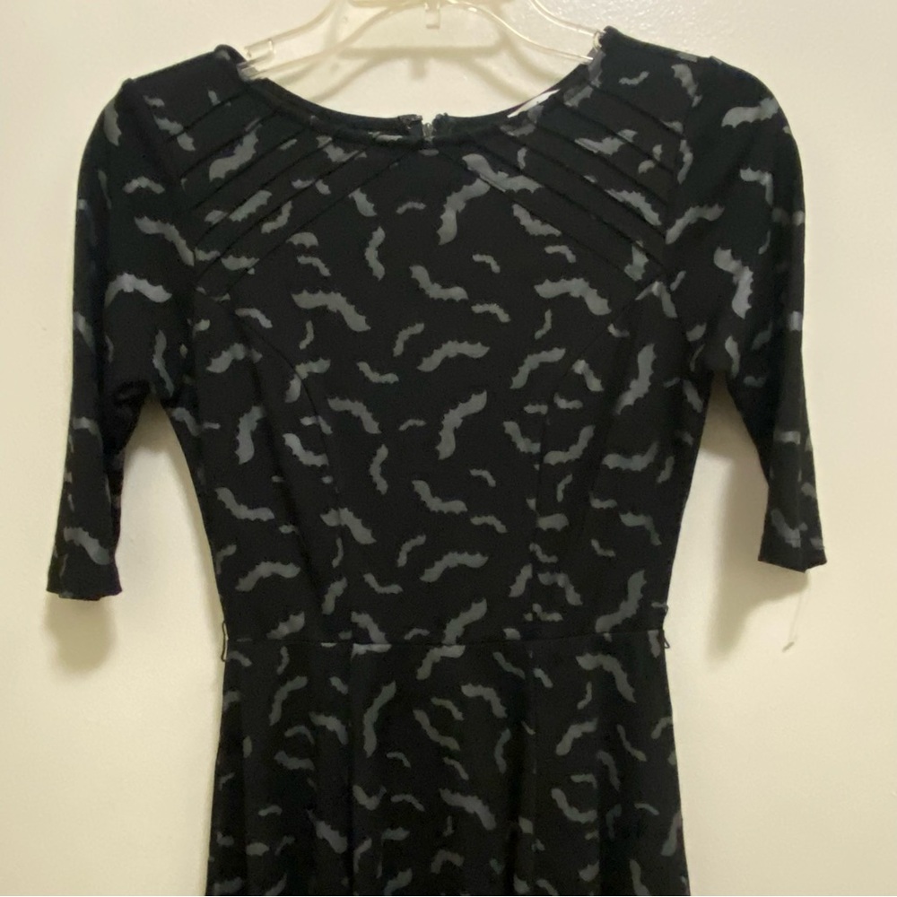 Unique Vintage Womens Dress S 4 Black Gray Bats Whimsygoth Goth Skater Fit Flare - Picture 2 of 9